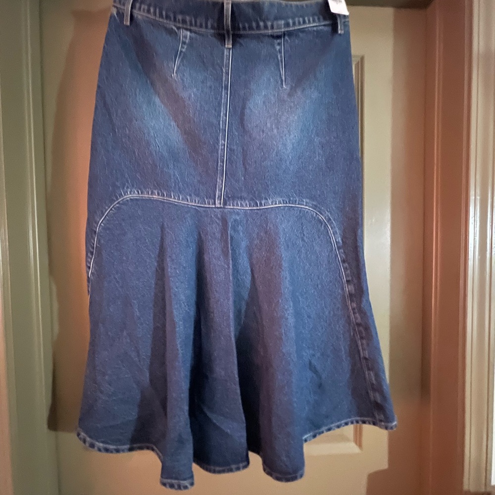 NWT Express Mid Skirt High Rise Blue Denim Skirt